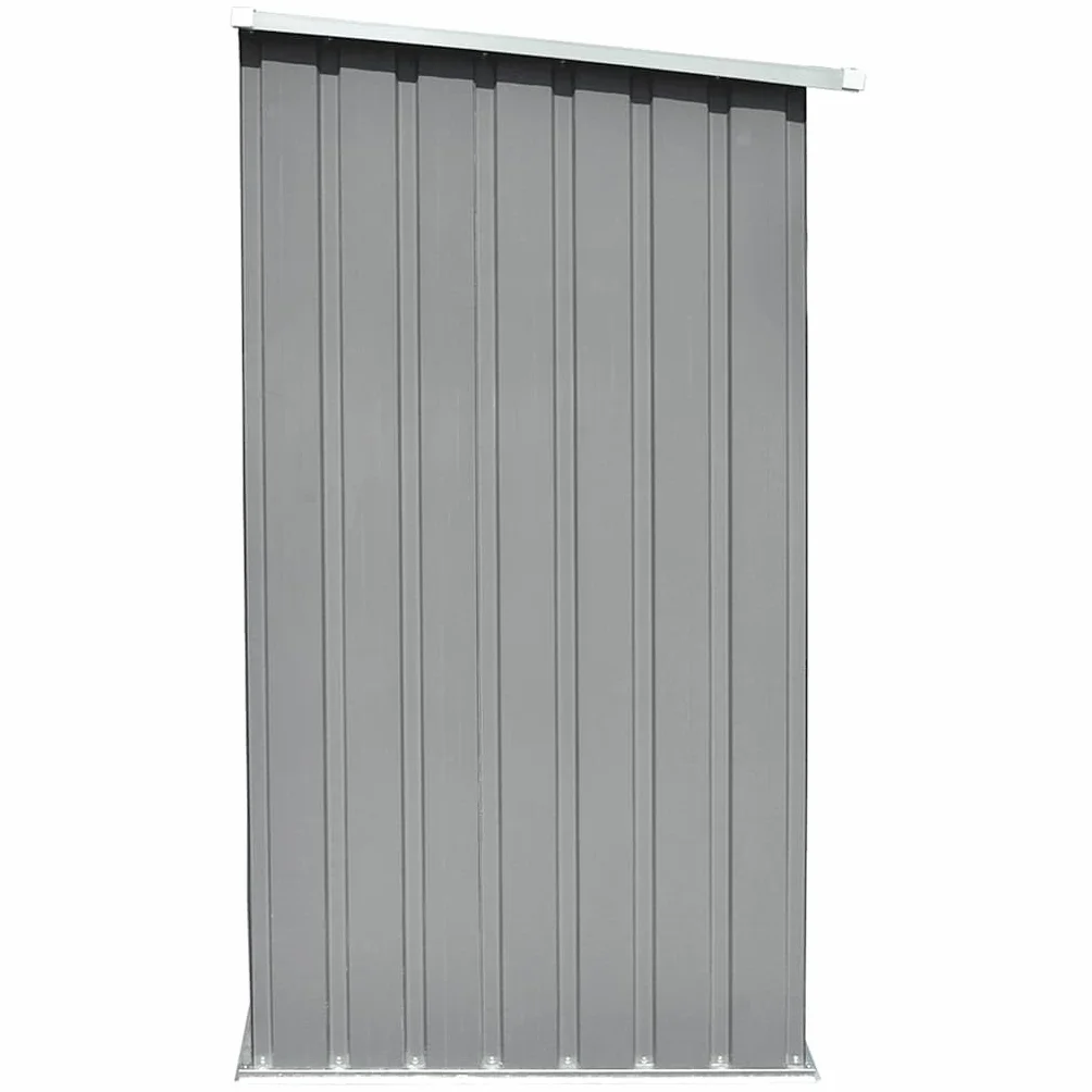 vidaXL Abri de Stockage de Bois Acier Galvanisé Gris Jardin Patio Porte-bûche
