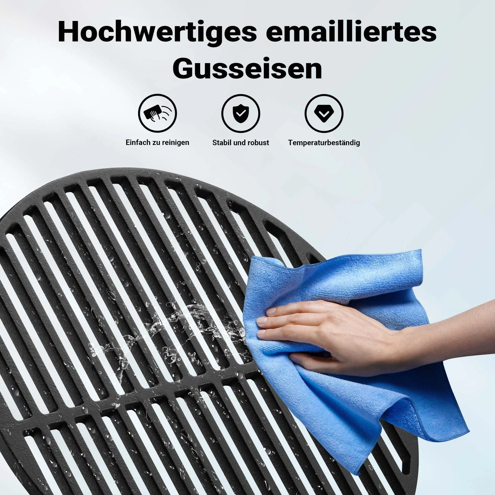 Wiltec Grille de barbecue Ronde en Fonte Ø 54,5cm Matériau Massif pour Barbecue boule Barbecue rond Jardin Grille cuisson BBQ