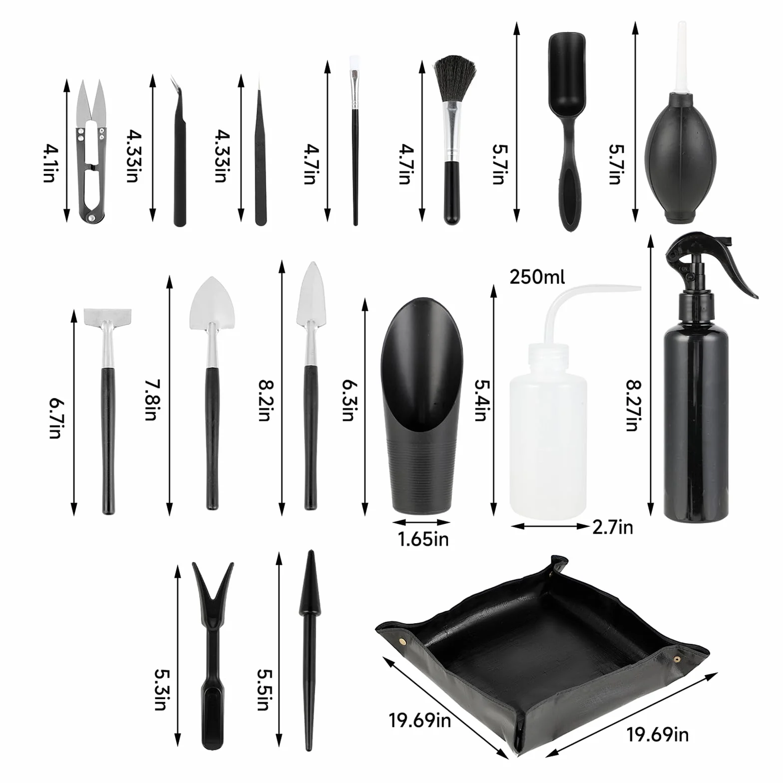 Outils Jardinage Outils de Jardinage Tapis de Rempotage 16 Pièces avec Tapis de Rempotage Pliable Outils Succulentes Idéal et Plantes d'Intérieur