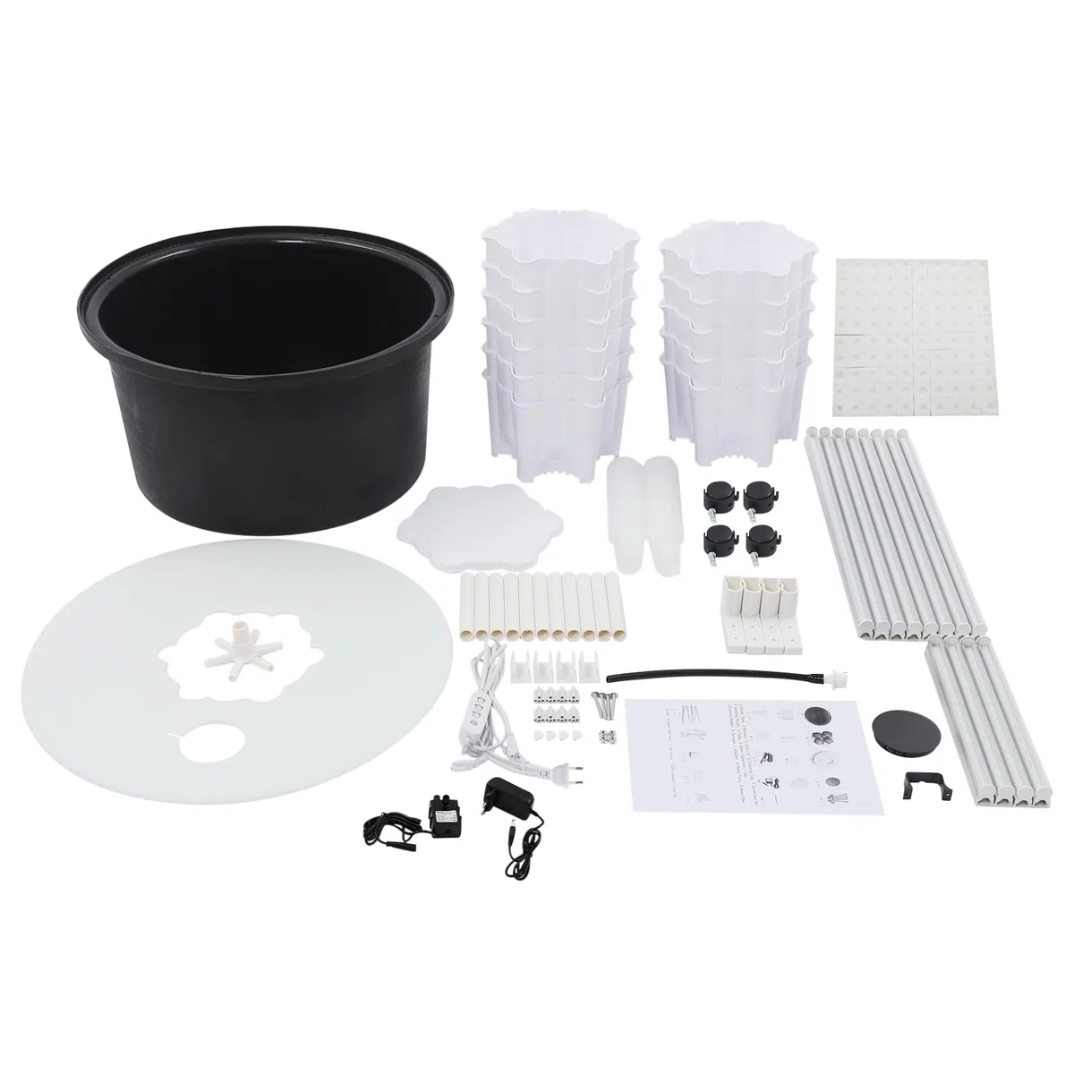 Tour hydroponique à 10 étages avec lumière LED et roues, système hydroponique de 60 plantes, kit de culture de jardin intérieur pour légumes, herbes, jardinage vertical économe en eau
