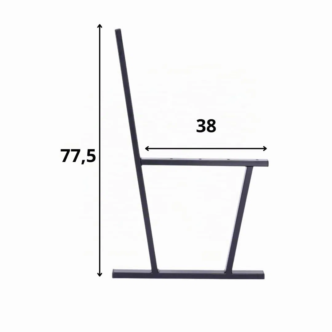 Pieds de Banc de Jardin - Patins de Banc - Noir Mat - Acier Revêtu par Pulvérisation - 2 pièces - Parfait pour Le Jardin, Le Parc, L'Aire de Jeux, Stable