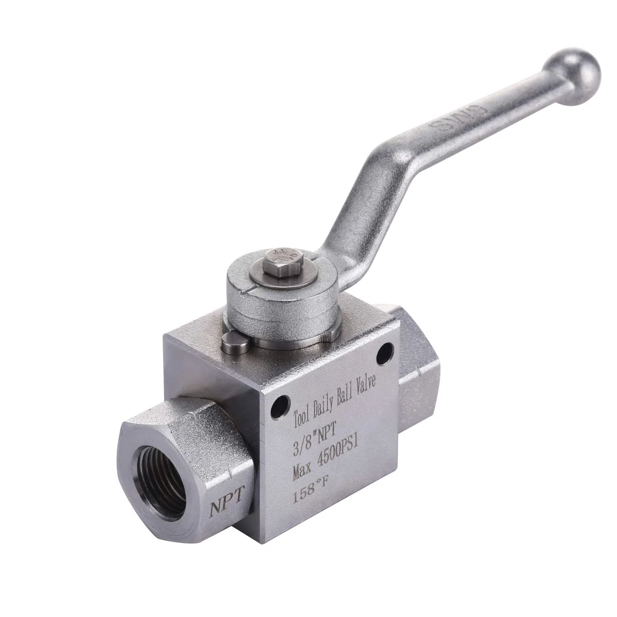 Tool Daily Robinet à Boisseau Sphérique Haute Pression, Raccord Rapide 3/8" | Vanne à Boisseau Sphérique pour Tuyau de Nettoyeur Haute Pression, Acier Inoxydable, 310 bar (4500 PSI)