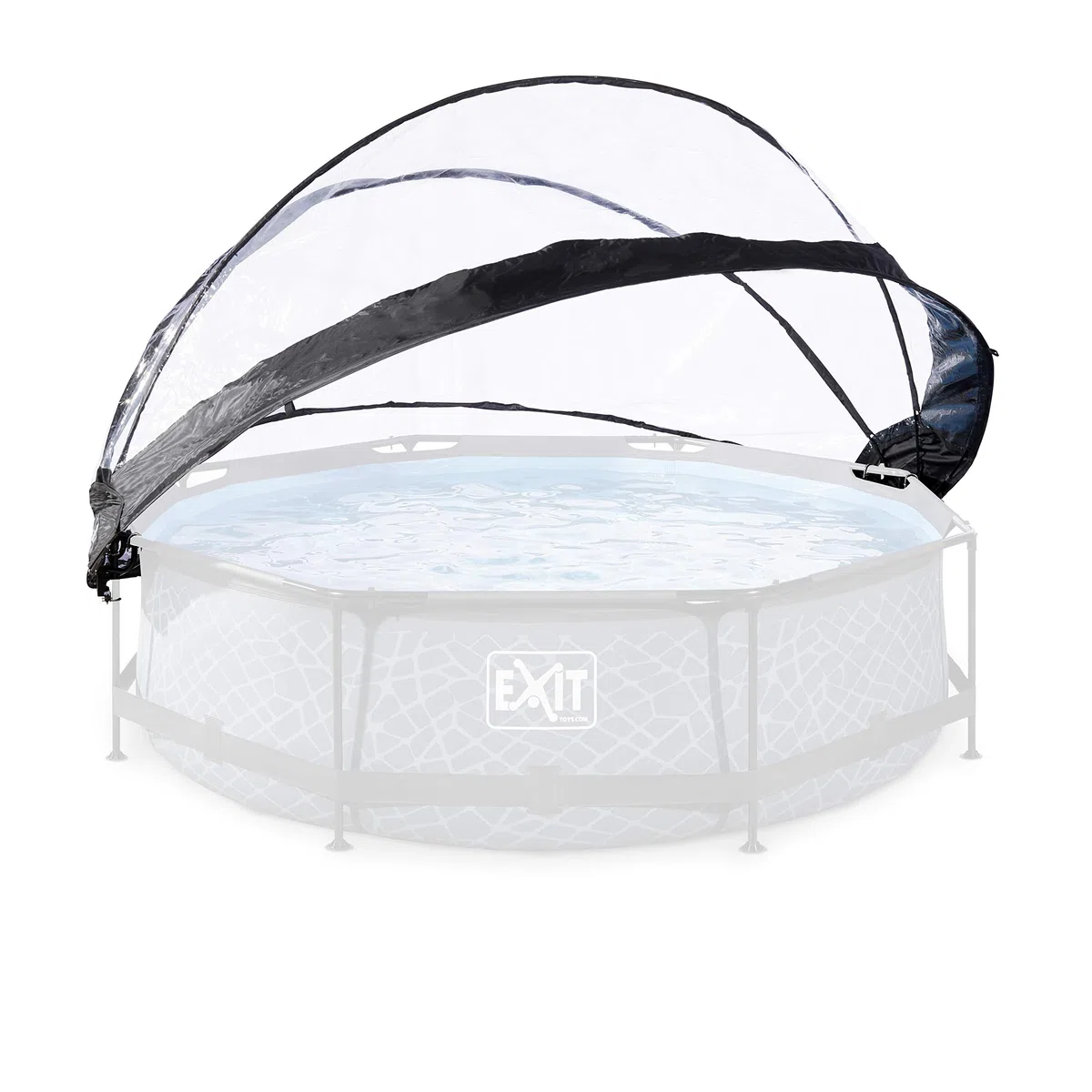 EXIT Toys Bulle Piscine Ronde ø 305 cm pour Piscines Hors Sol – Dôme Piscine Compatible Intex Bestway et EXIT 300 à 310 cm – Abri Piscine Repliable – Transparent
