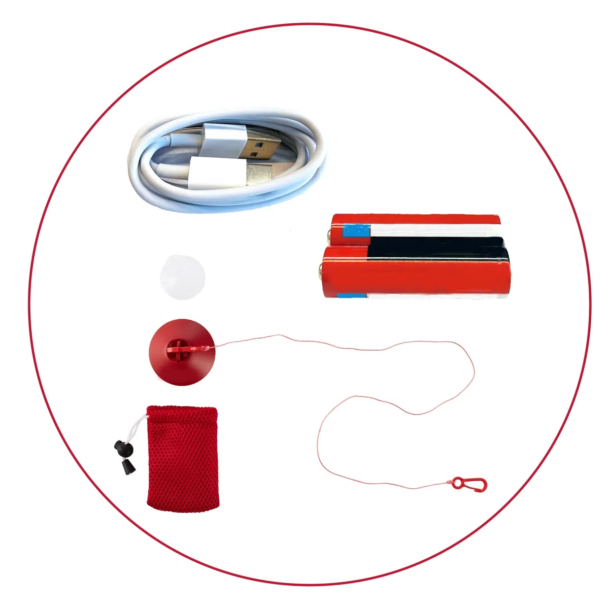 Lifebuoy Pièces d'origine pour système d'alarme de piscine BCone – Ensemble d'accessoires Bcone (câble USB + 2 batteries pour unité de piscine + kit de fixation pour unité de piscine)