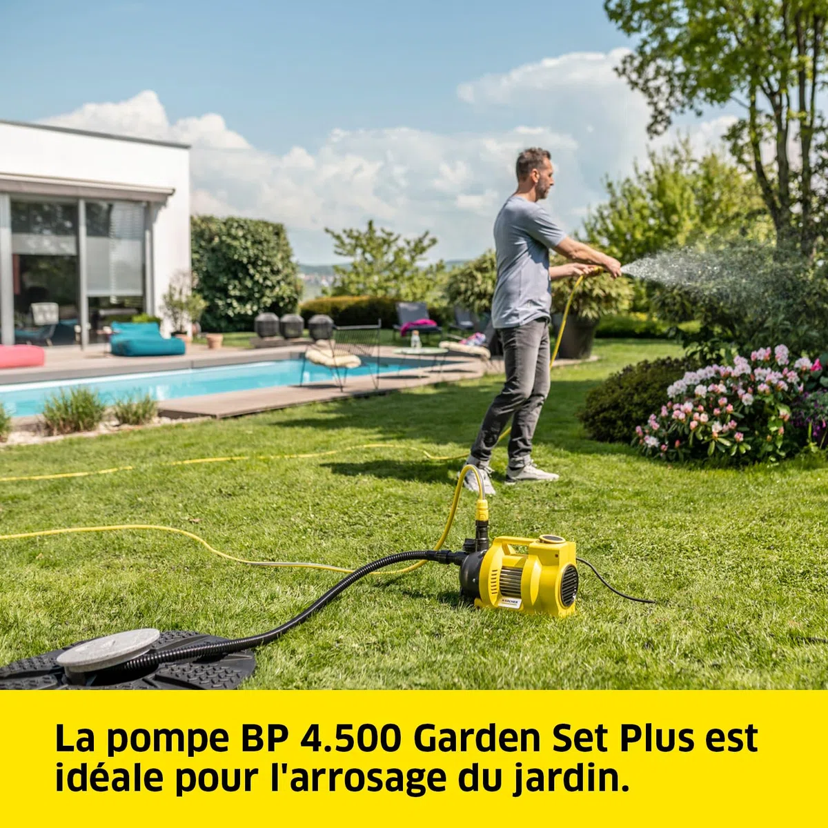 Pompe d'Arrosage Kärcher Bp 4,500 Garden Set Plus, Moteur 550 W, Débit de 4 500 L/H, 3,6 Bar, HautEUr Manométrique Totale 36 M, HautEUr D’Aspiration Max, 8 m