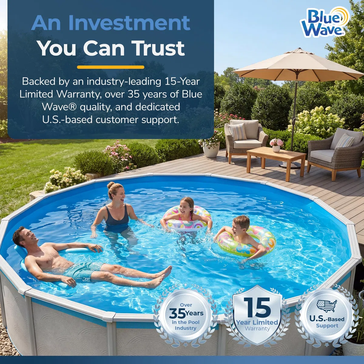 Blue Wave NL322-20 Revêtement de Piscine Rond en Acier de Calibre Standard 4,6 m