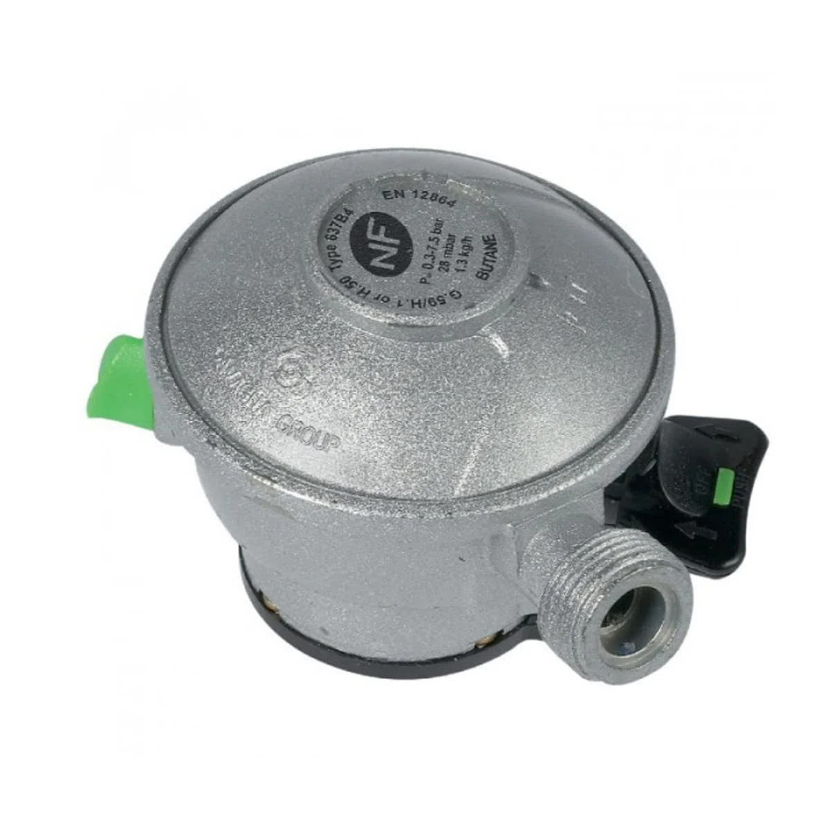 KEMPER - Pack tuyau gaz flexible 1.50 m + Détendeur Butane à clipser Quick-On Valve Diam 27mm BUTAGAZ Avec Sécurité stop gaz