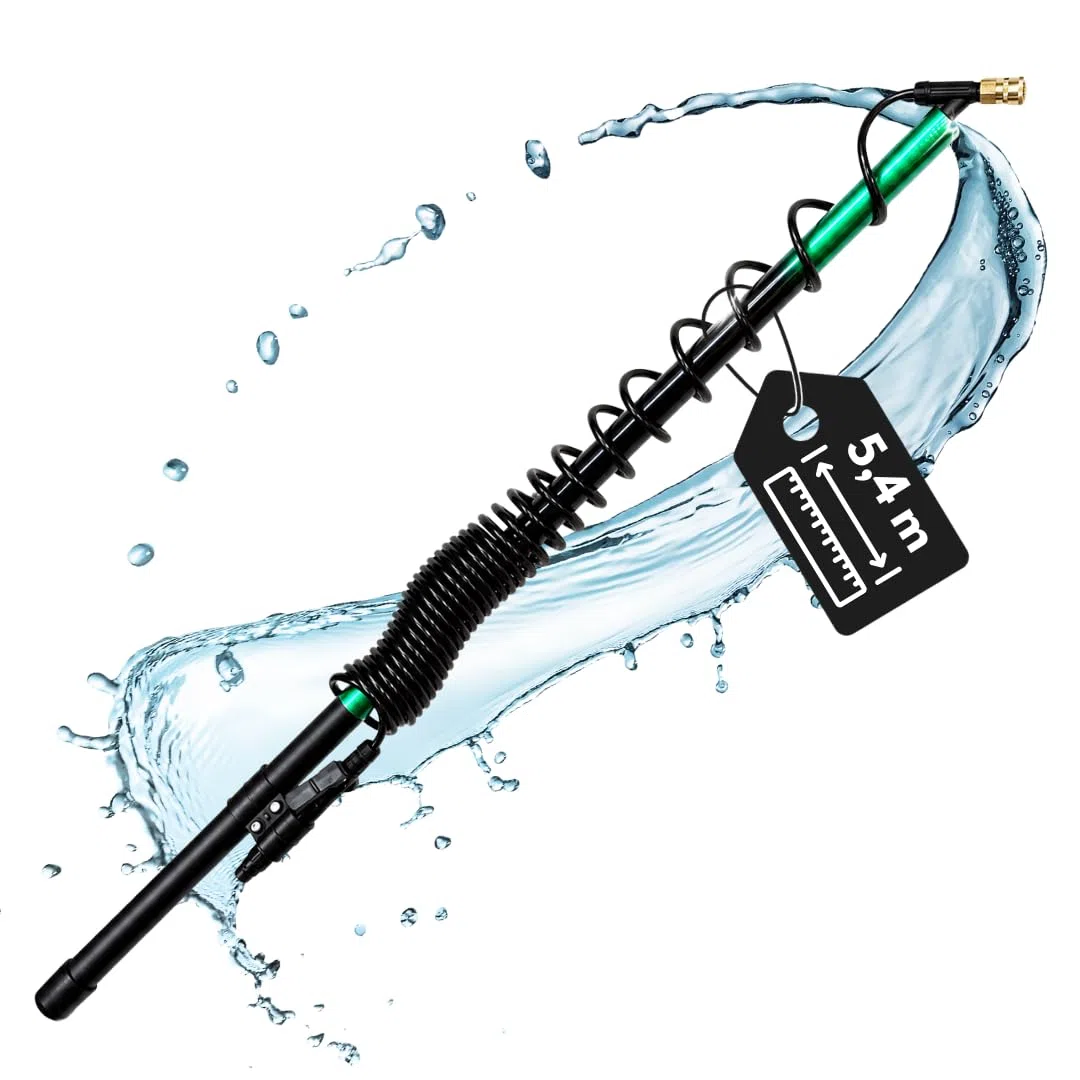 Phoenix - Perche télescopique pour pulvérisation en Hauteur - Compatible avec pulvérisateurs Pro Sprayer, Dorsal, Gladiator - Longueur à 5,4m - Idéale pour toits, façades, et Jardins
