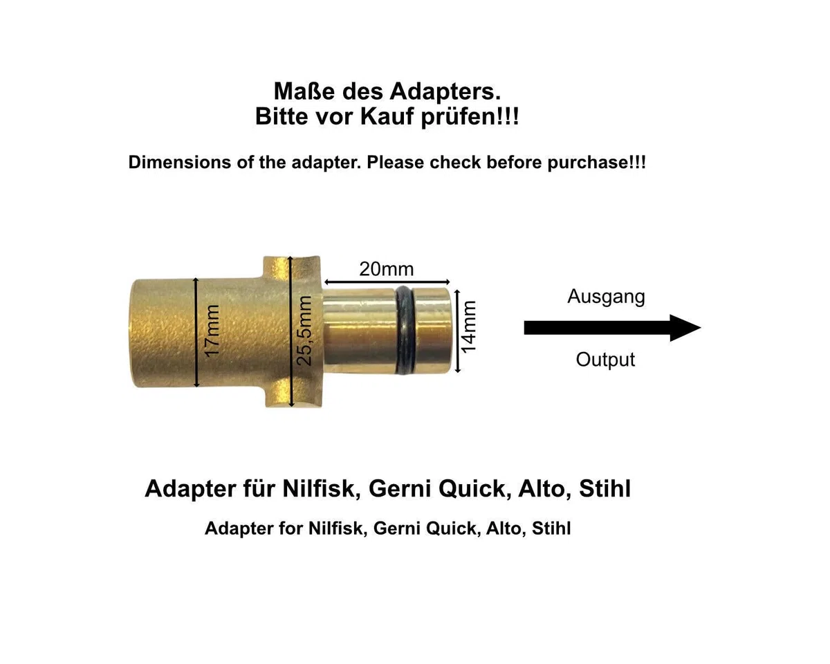 M&M Smartek Tuyau de nettoyage de canalisations compatible avec Nilfisk Alto Gerni - Pour siphon de WC - Raccord 1/8" - Tuyau haute pression