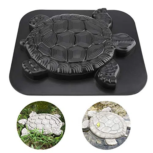 Moule de Pavage en Béton Motif Tortue, ABS Noir, 44x31x4,5 cm, Bricolage pour Jardin Pelouse Allée Pierre Décoration