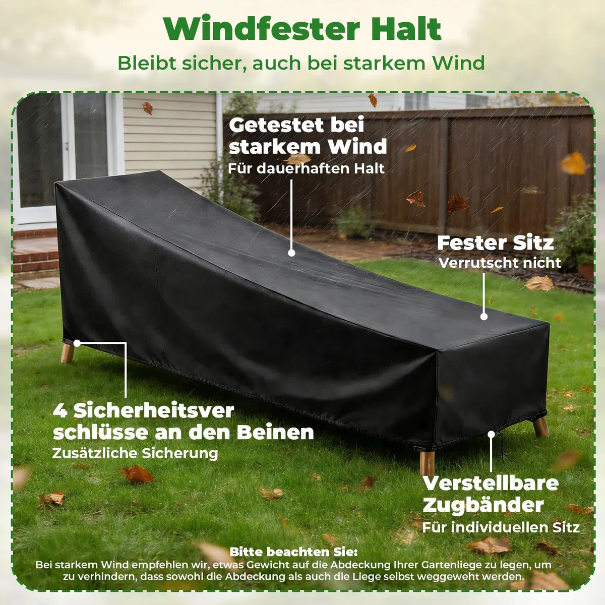 Lot de 2 housses de protection pour chaise longue de jardin - 200 x 75 x 40/70 cm - Oxford 420D - Imperméable - Coupe-vent - Avec 4 boucles et cordon de serrage - Résistant aux UV - Pour