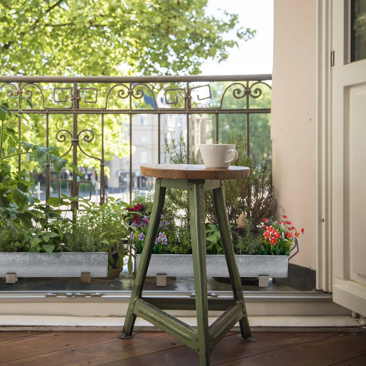 Relaxdays Balconnière gouttière Pot de Fleurs métal jardinière Zinc Jardin bac à Fleurs déco Set de 2, Anthracite