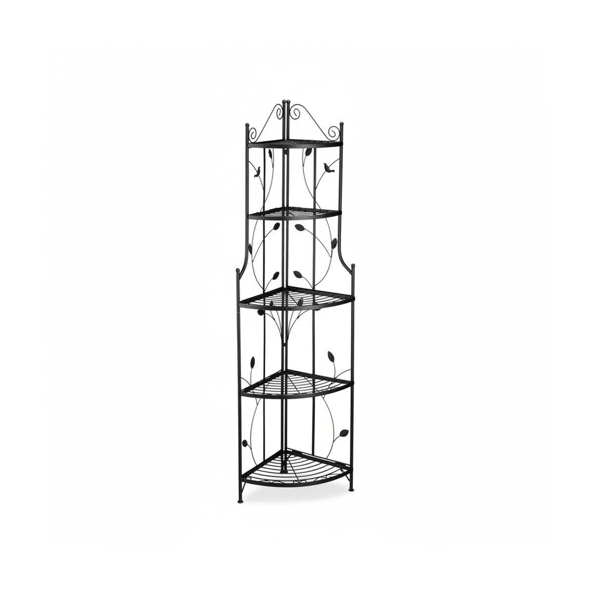 Relaxdays 10020689 Etagère à fleurs de coin en métal 5 niveaux GOTH meuble plantes pliable présentoir HxlxP: 160 x 36 x 36 cm, noir