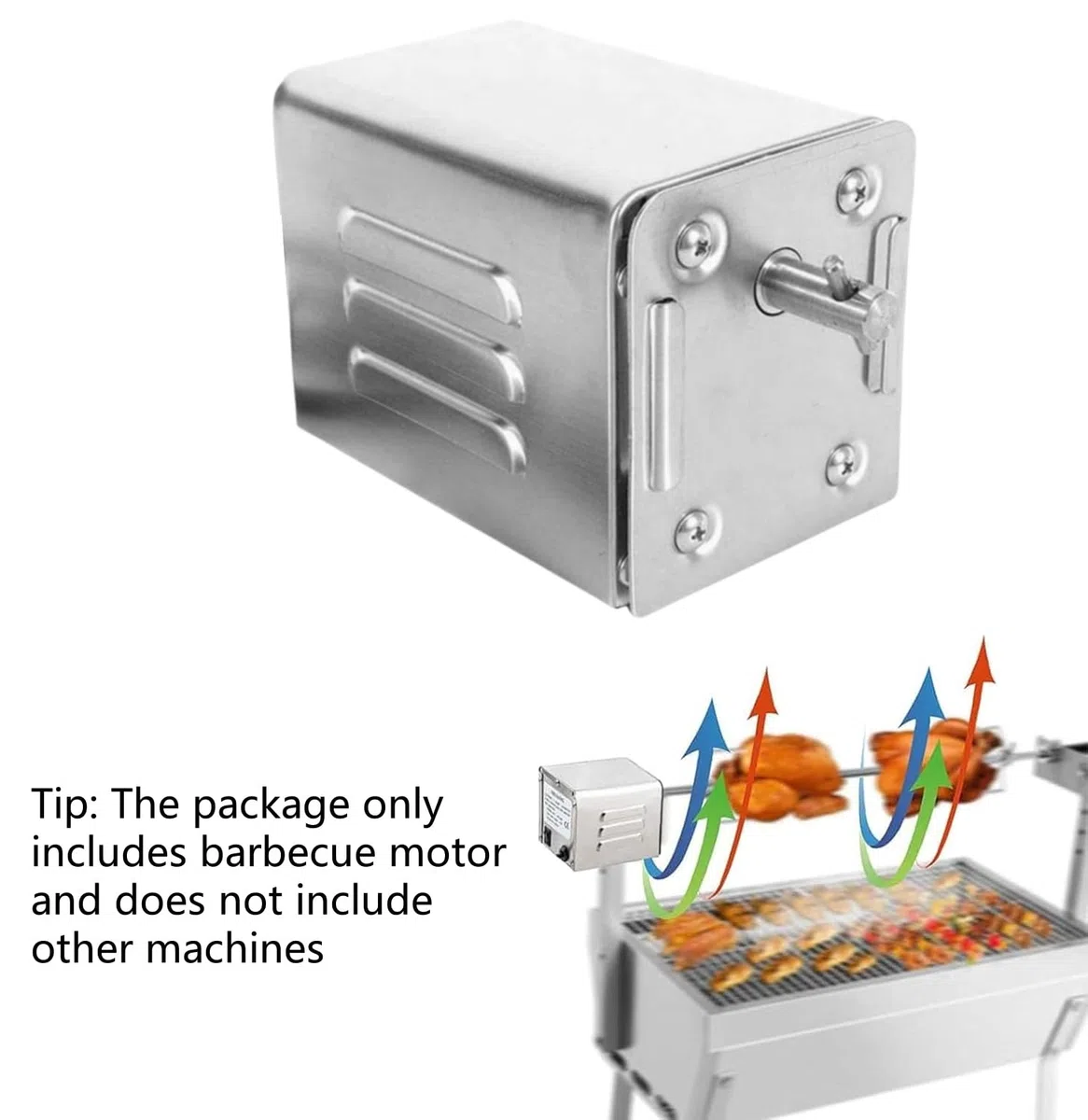 tourne broche SP-S40 Moteur de Barbecue 70KG Acier Inoxydable Barbecue Grill Torréfacteur Moteur Électrique Poulet Chèvre Poulet BBQ Broche Rôtissoire Accessoires Barbecue Extérieur