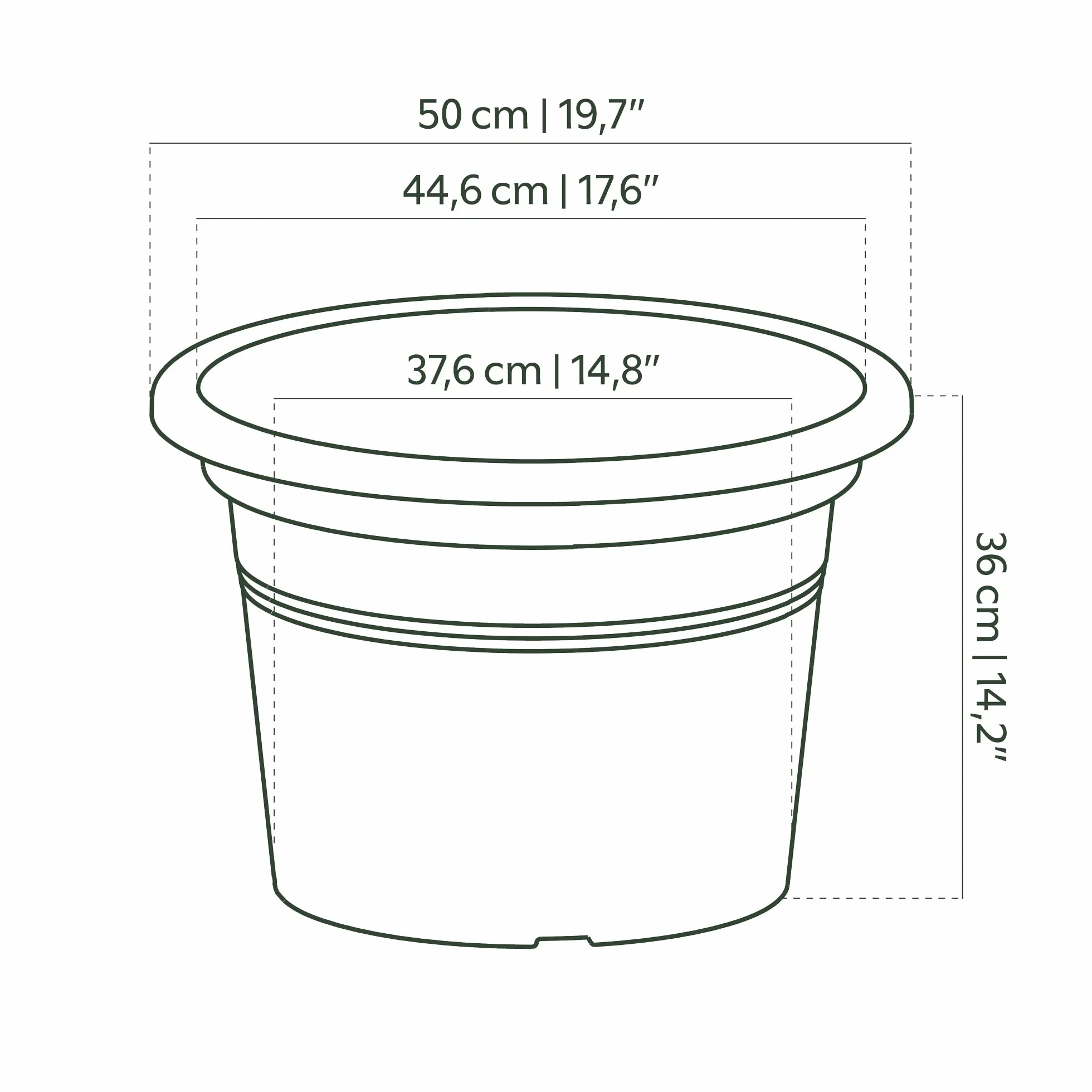 ARTEVASI Pot CILINDRO Venezia 50CM TERRECUITE, Terracotta