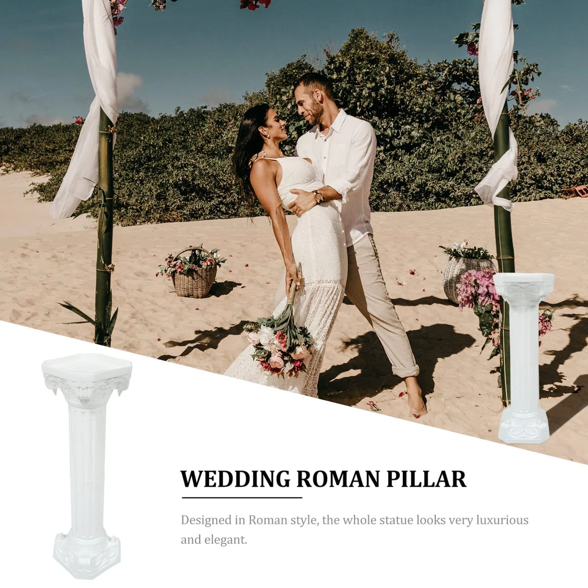 YARNOW Pilier de La Colonne Romaine Colonne Grecque: Guide de Route Colonne Romaine Antique Décoration Sculpture Architecturale pour 88X27cm de Mariage