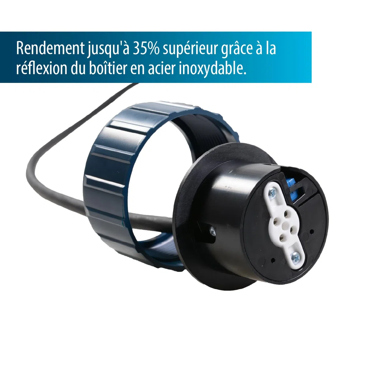 AquaForte Midi Power UVC 40 Watts, Lampes Courtes et boîtier en Acier Inoxydable, débit Maximal de 15m3 par Heure, pour Un Bassin Clair avec des Poissons en Bonne santé sans Produits Chimiques