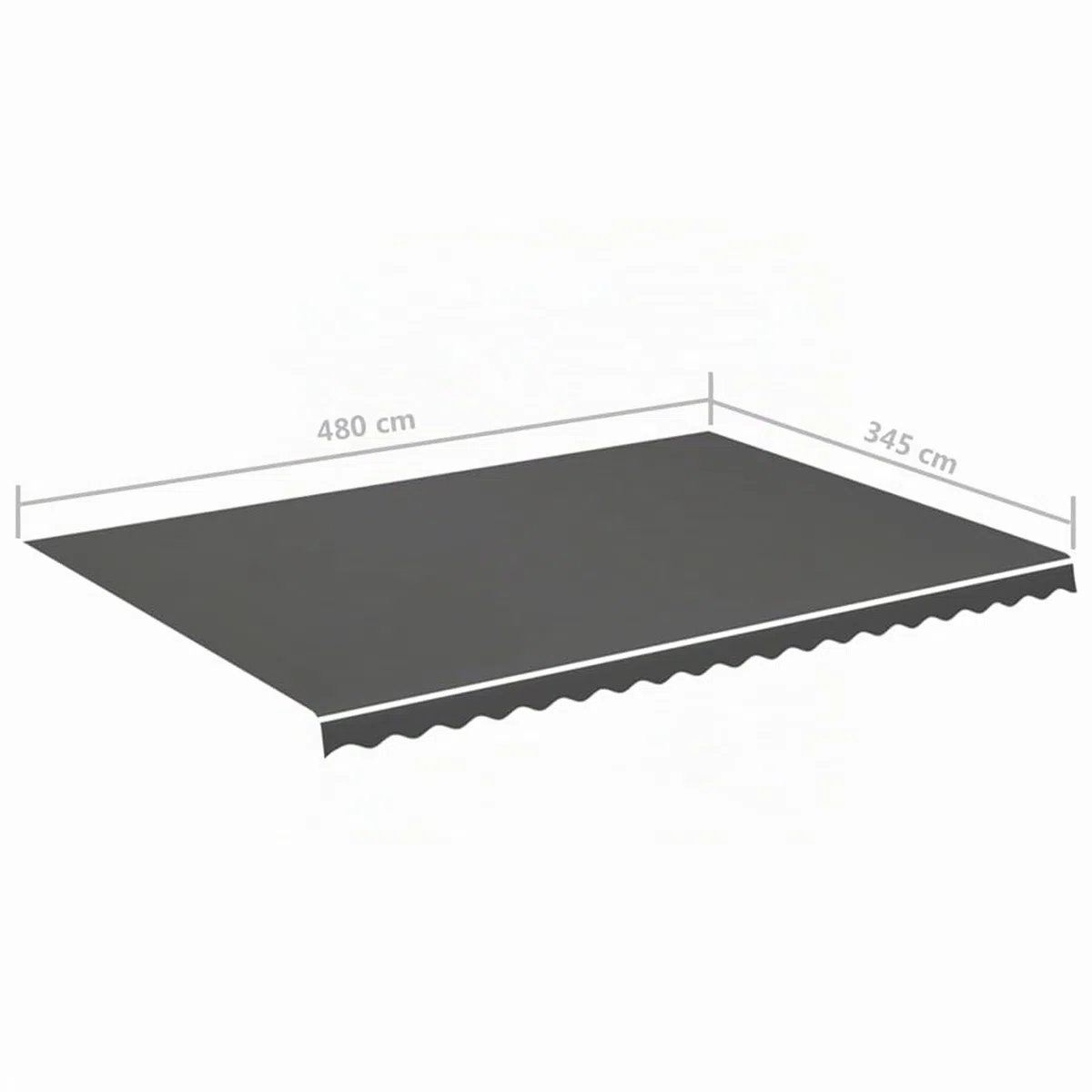 Kavolet Toile de store pour store banne pour protection solaire - Tissu imperméable et indéchirable - Avec volant - Accessoire de store - 500 x 350 cm - Anthracite