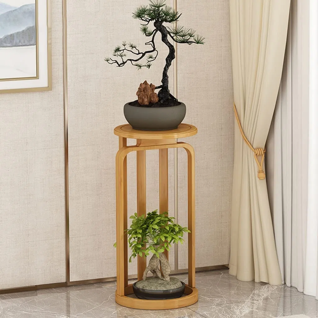 Étagère à Plantes à 2 Niveaux - Support à Pots de Fleurs étagé pour l'intérieur et l'extérieur - Étagère Verticale pour Plantes de Patio ou de Salon - Support d'angle pour Plantes - Noir
