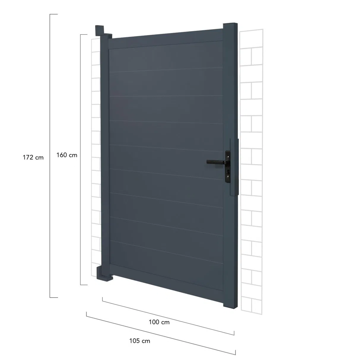 IDMarket - Portillon 100x160 cm en aluminium gris anthracite