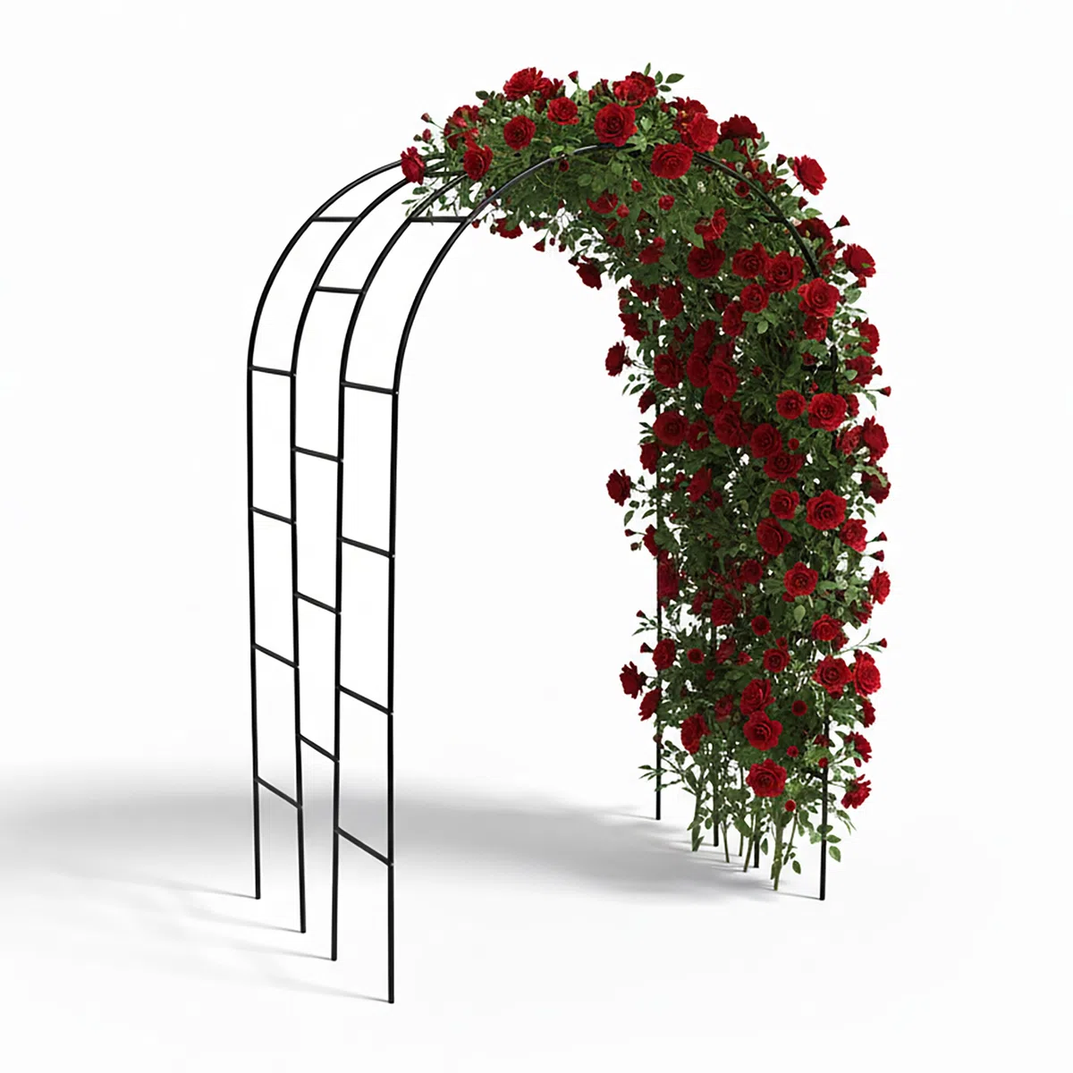 Relaxdays Arche à rosiers, métal, 240 x 140 x 110 cm, XXL Profonde, Jardin, Plantes grimpantes, Noire