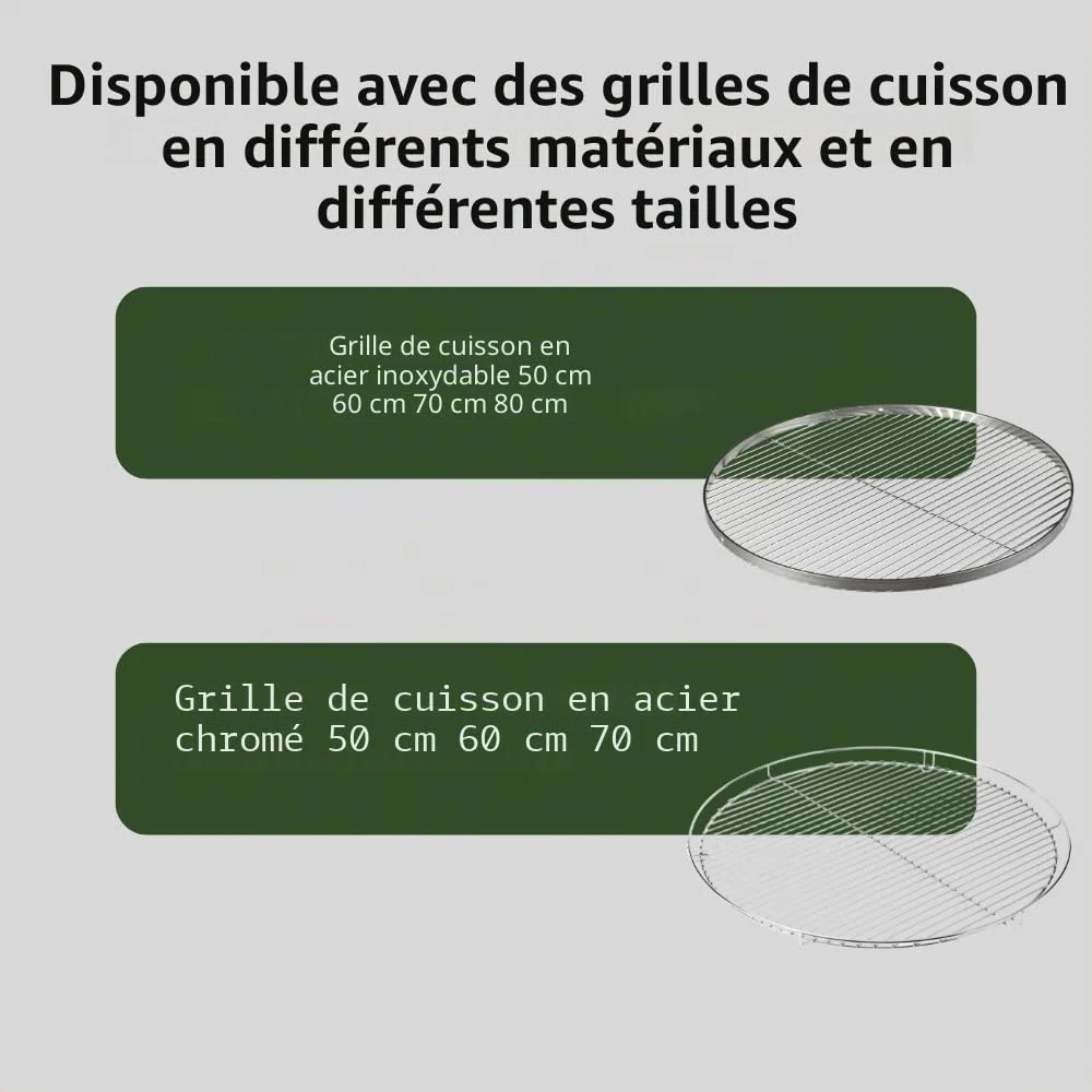 HeRo24 Trépied pour barbecue suspendu - Barbecue pivotant sans grille de cuisson T-180