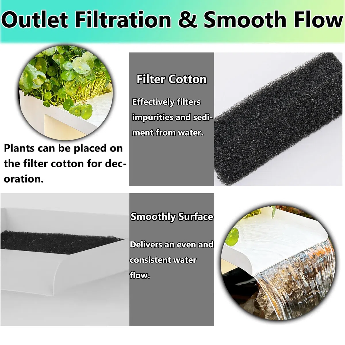 Générique Kit de déversoir en Acier Inoxydable pour bassins et aménagements Aquatiques - Complet avec Filtre et raccords, Installation Facile pour Les Jeux d'eau de Jardin et la décoration extérieure