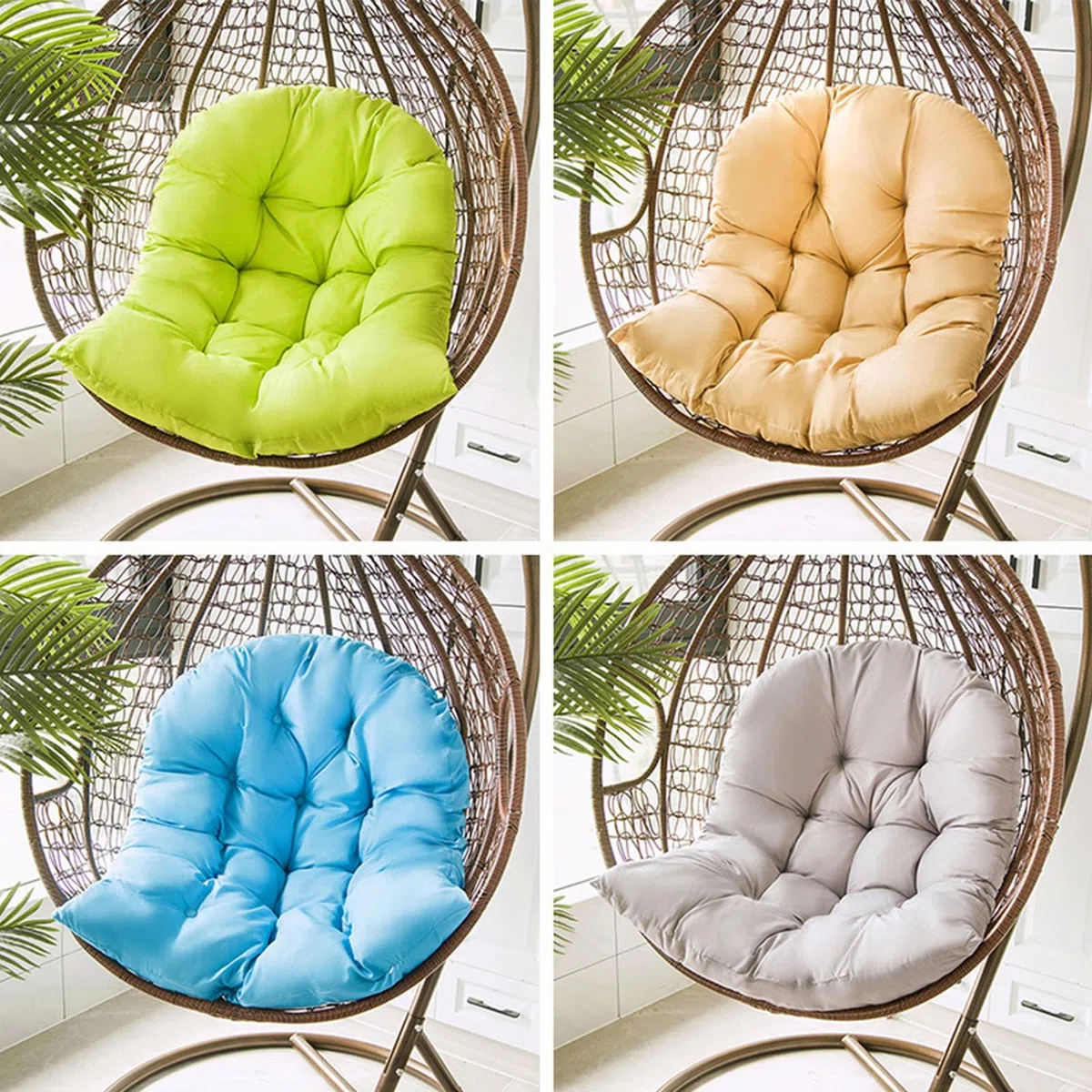 Balançoire Panier Suspendu Coussin de siège Respirant éPaissir Coussins pour Chaise à œUfs Suspendue, Amovible Chaise Oeuf Suspendue pour Patio Jardin Extérieur - Uniquement des Coussins À Vendre(A2)