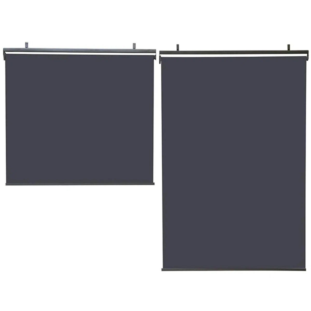 IDMarket - Lot de 2 Stores enrouleurs L.124 x H. 225 CM pour pergola Gris Anthracite