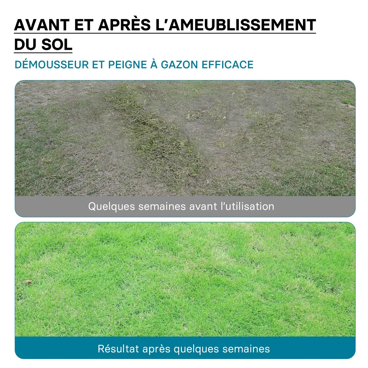 Wiltec Scarificateur Trainé Largeur de Travail 100cm Ressorts en Acier 16,5 cm Hauteur réglable 18 et 22 cm Scarificateur Poids 15 Kg Pelouse pour Tracteur Tondeuse Roues en Caoutchouc ATV