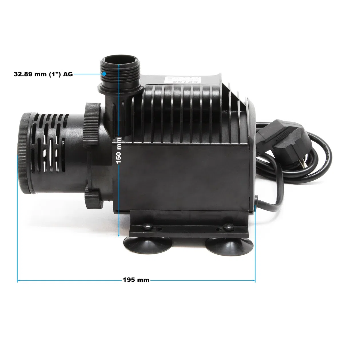 SunSun HJ-5000 ECO Pompe réglable - 195 x 145 x 150 mm - 4000 l/h / 65 W/refoulement max. 3 m - pour filtre piscine bassin fontaine jardin