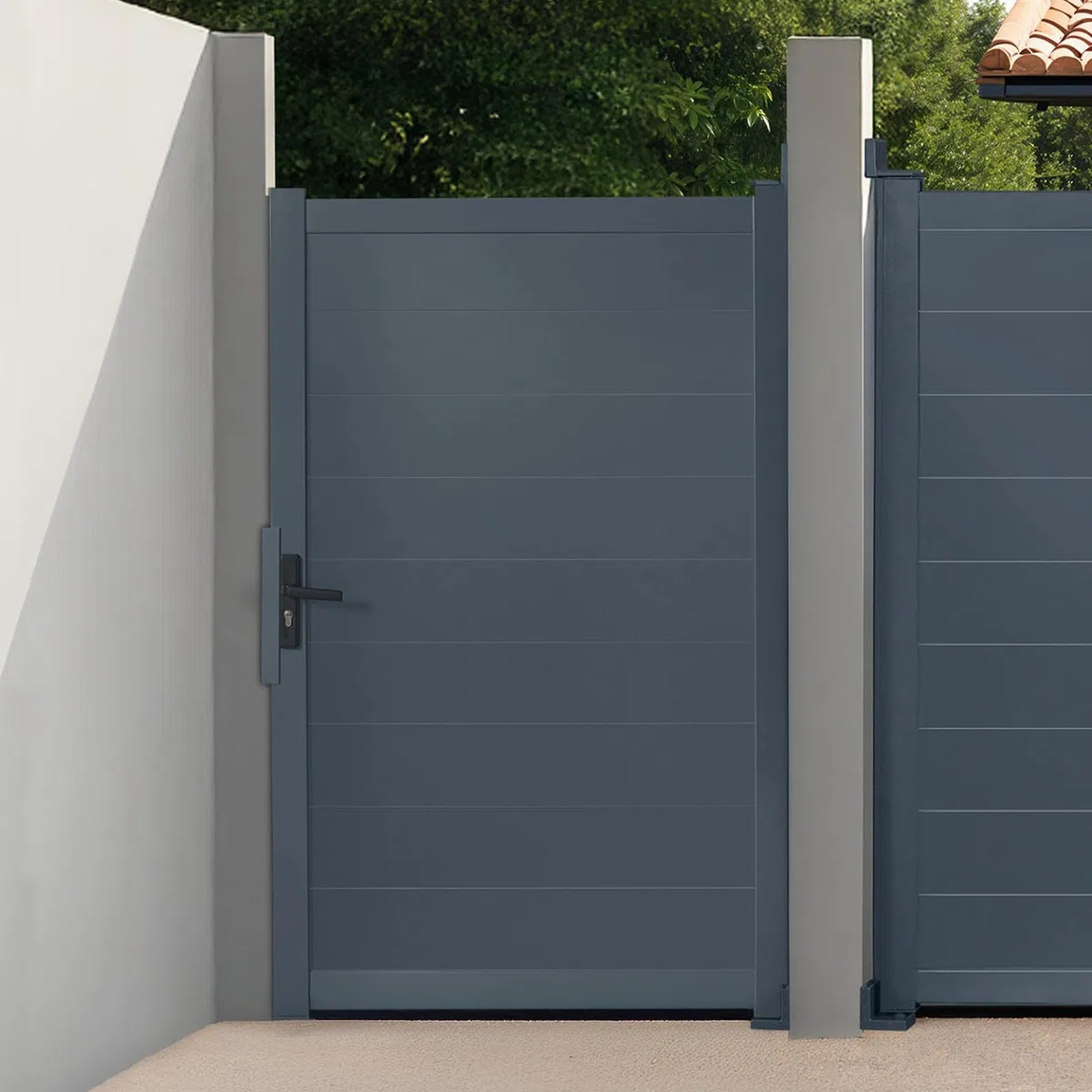 IDMarket - Portillon 100x160 cm en aluminium gris anthracite