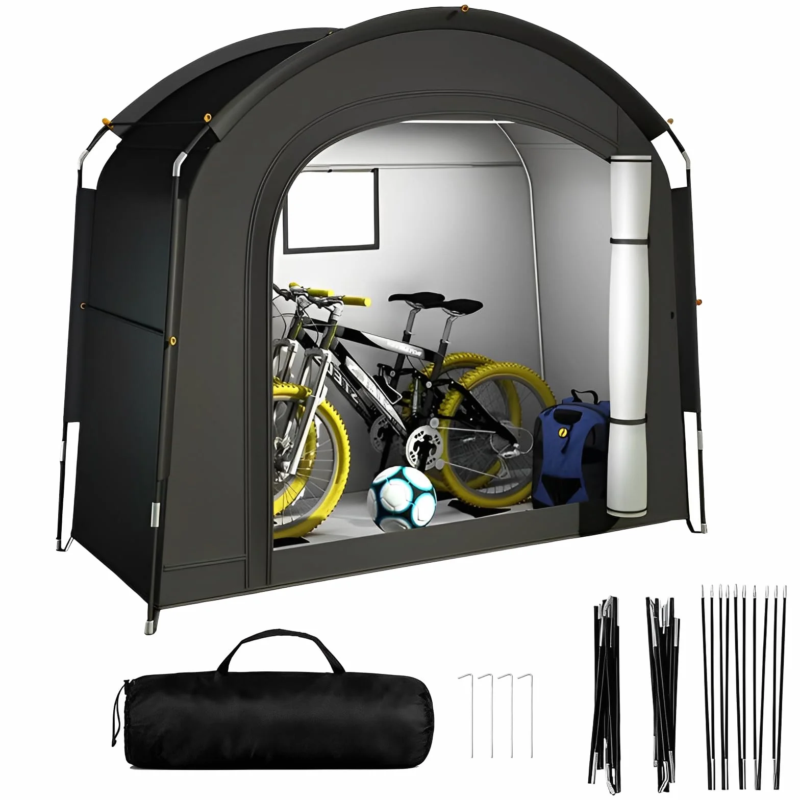 Tente à vélo pour 1 à 2 vélos, 200 x 80 x 165 cm, résistant aux intempéries, en tissu Oxford 210D, étanche, abri de jardin, pour moto, outils de jardin, jouets, tondeuse à gazon