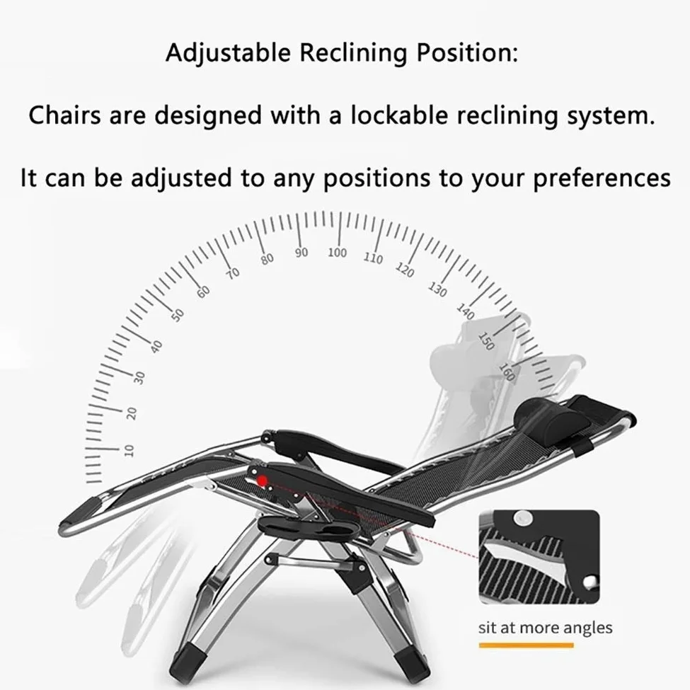La Chaise de Repos Extra Large de Chaise Longue de Patio de Bureau extérieur Confortable de Plage de Bureau inclinable de terrasse-Inclinaison Confortable avec des Coussins soutient 200kg