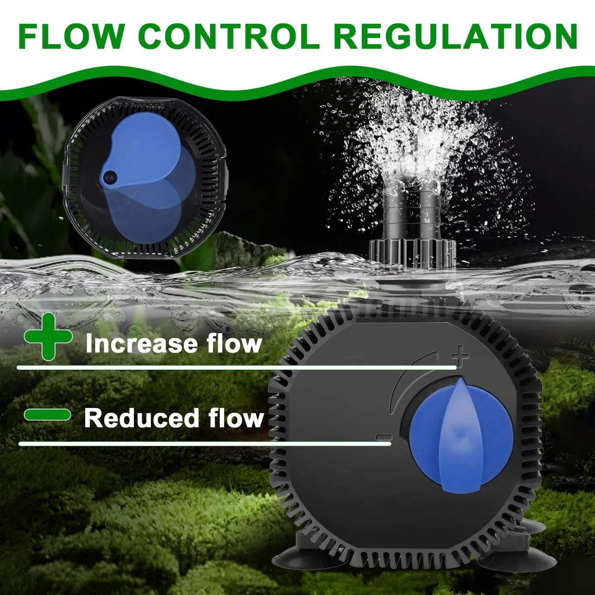 EXLECO Pompe Bassin Pompe de Filtration 2300L/H Pompe À Eau Exterieur Pomp Fontain avec Filtre 35W Pomp Aquarium Submersible avec Câble 10M & 2 Buse, Pomp pour Étang À Poissons Filtre, Jardin, Piscine