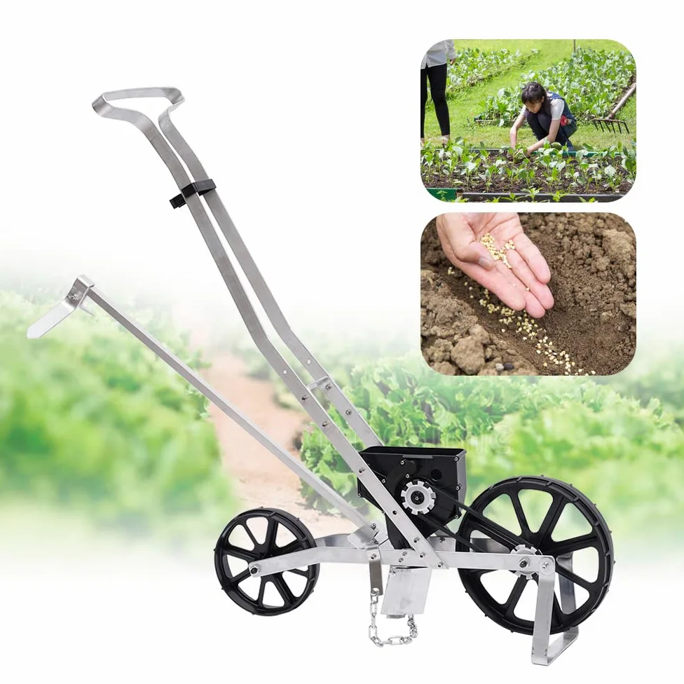Semoir manuel de précision, semoir de jardin à main, semoir, planteur de légumes en aluminium pour semences comme le maïs, la ciboule, les épinards, les carottes