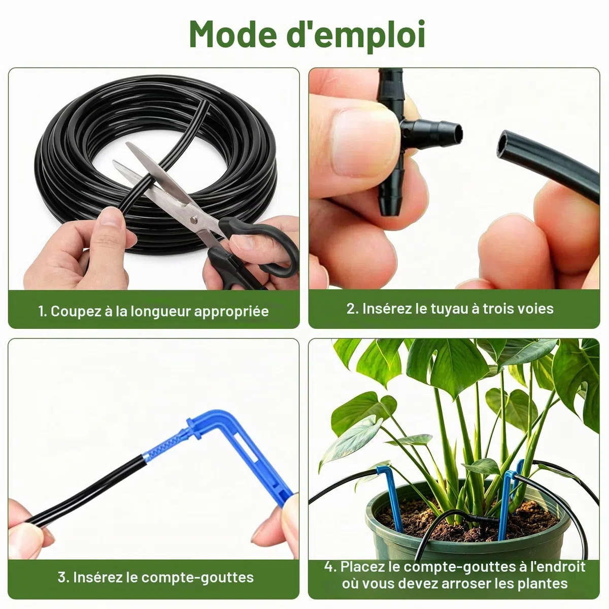 Tuyau Arrosage Goutte à Goutte 30m, Tuyau 3/5 Mm Avec 20 Goutteurs | Arrosage Automatique Avec 20 Connecteurs En T pour Jardin Extérieur, Balcon, Plantes en Pot et Serre