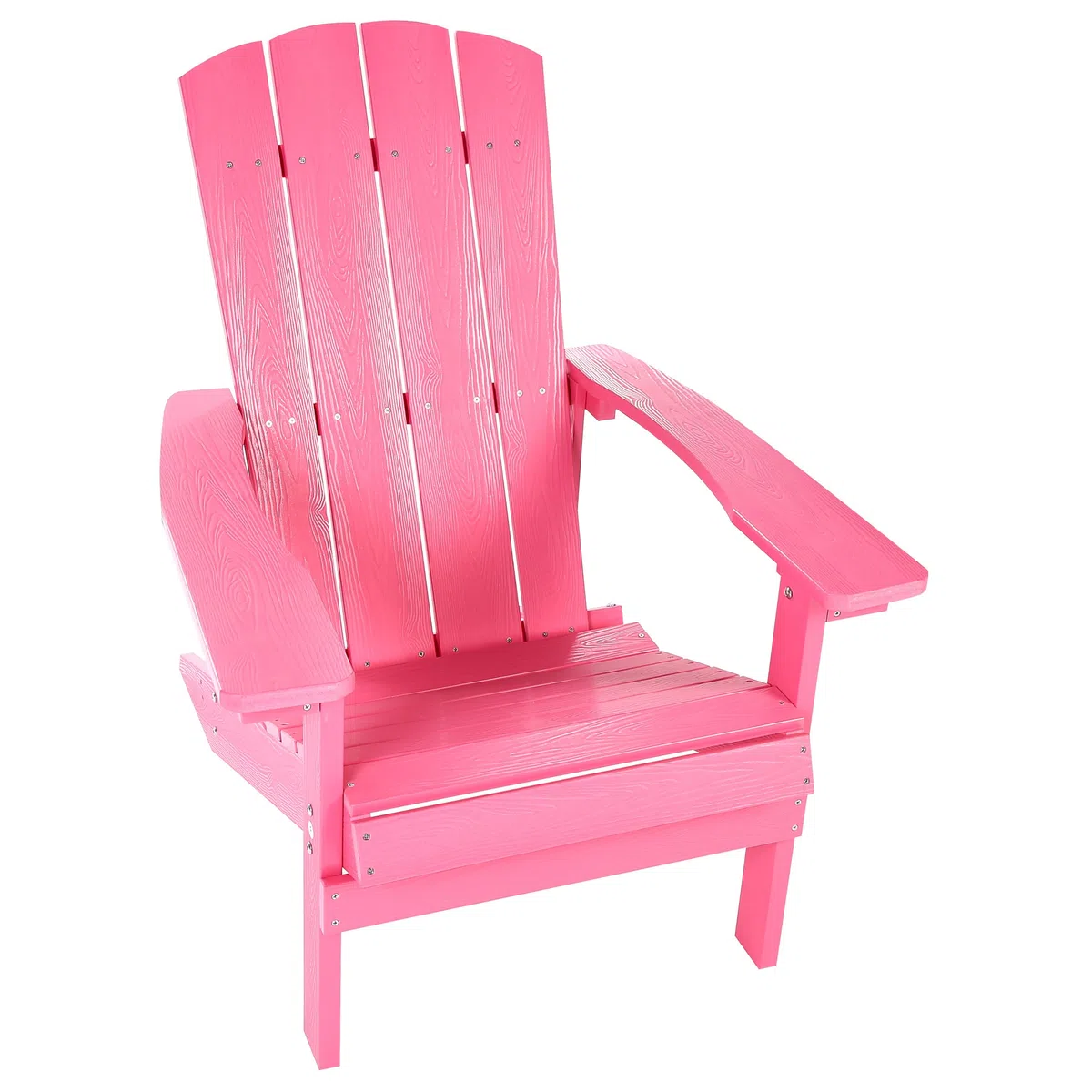 Chaise de Jardin en Plastique Effet Bois Terrasse Extérieur Rose Adirondack