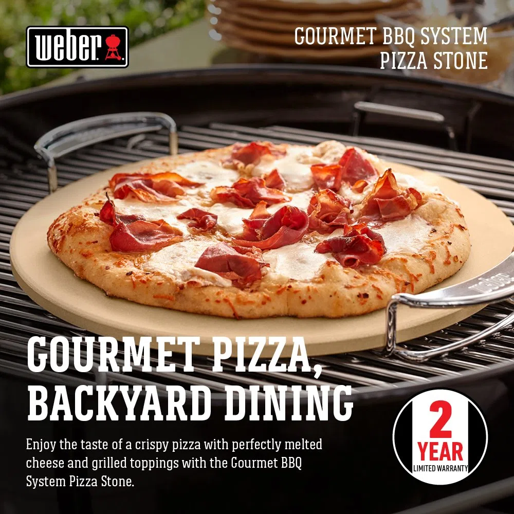 Pierre à pizza ronde pour barbecue Weber Gourmet