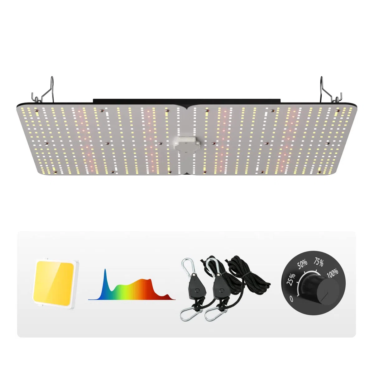 VEVOR Lampe Horticole de Croissance Plantes LED 300 W Panneau Quantum Spectre Complet Haute Performance Étanche IP65 PPFD Diodes Samsung 281B pour Tentes de Culture Intérieur Légumes Plantes Fleures
