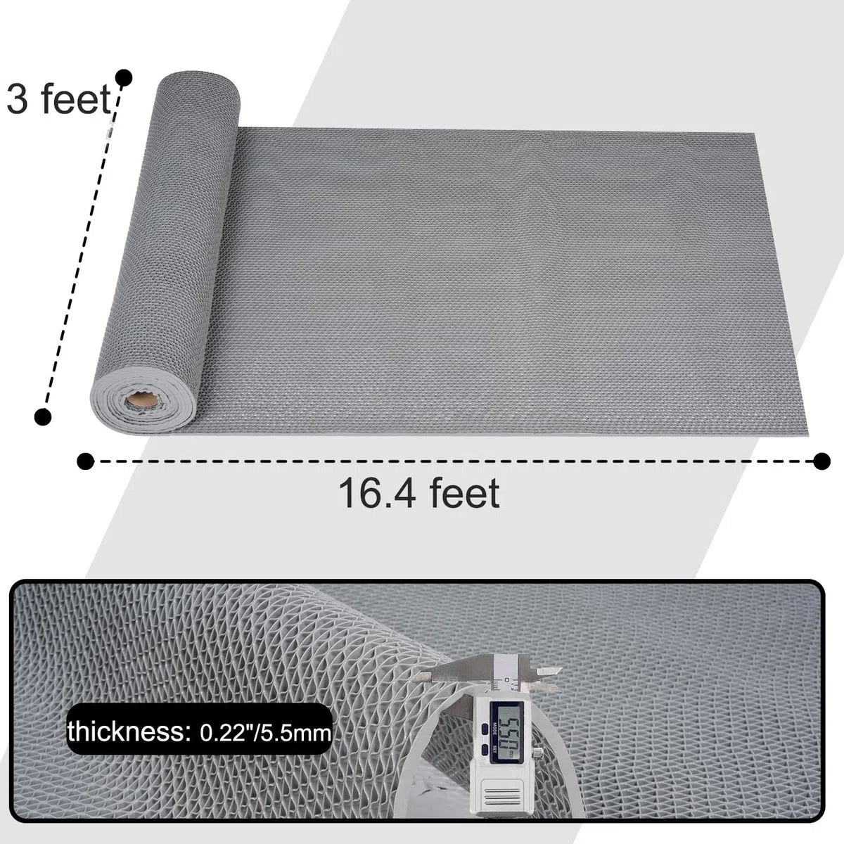 uyoyous Tapis de sol antidérapant en PVC de 0,9 x 5 m pour salle de bain, piscine, salle de bain, zone humide intérieure et extérieure