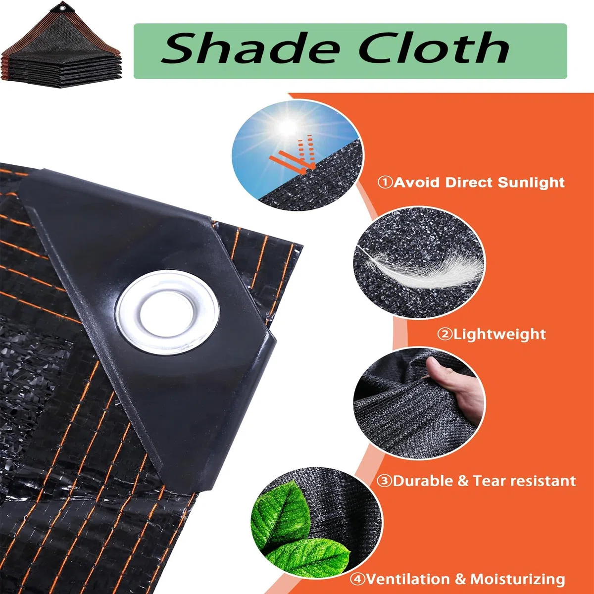 Bâche en Maille Robuste 4,57 M X 9,75 M (15 Pi X 32 Pi), Noire et Durable, avec Œillets Renforcés, Idéale pour Serres, Terrasses, Plantes et Poulaillers. Disponible en 3 M (10 Pi), 6 M (20 P