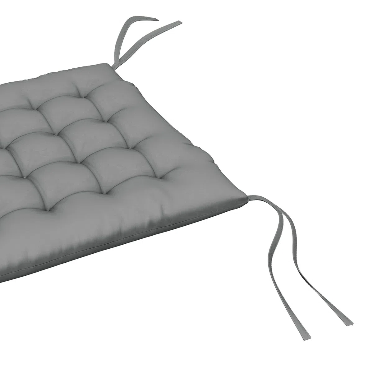 Outsunny Lot de 6 Coussins de Chaise Jardin Capitonné 42x42cm Gris Foncé | Coussins Extérieur, Grand Confort, avec Attaches, Galette Chaise Exterieur