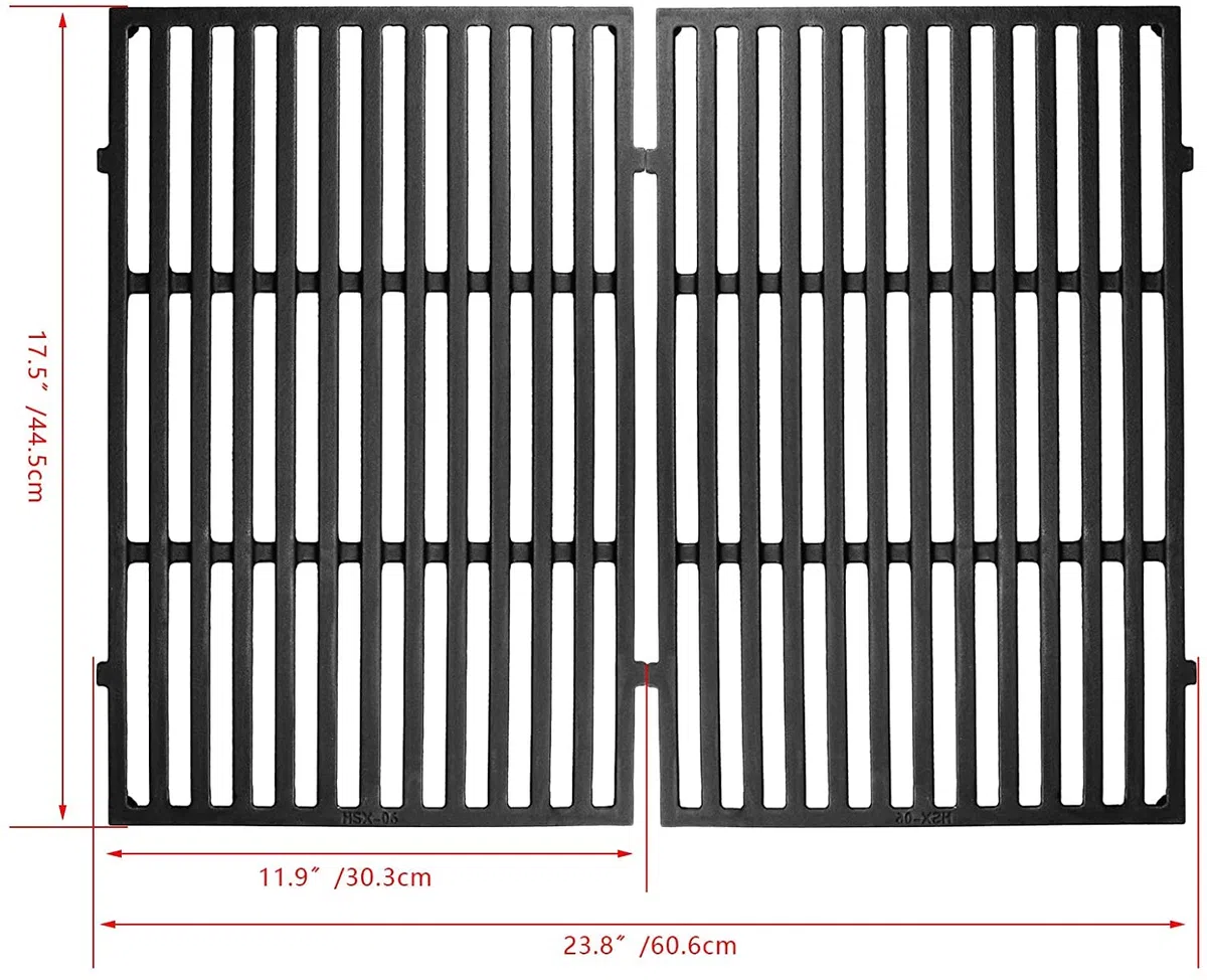 GFTIME 30 x 43,8 cm Grille de cuisson 7638 pour Weber Spirit I & II E310 E320, Spirit 700, fonte Grille de rechange pour gril à gaz