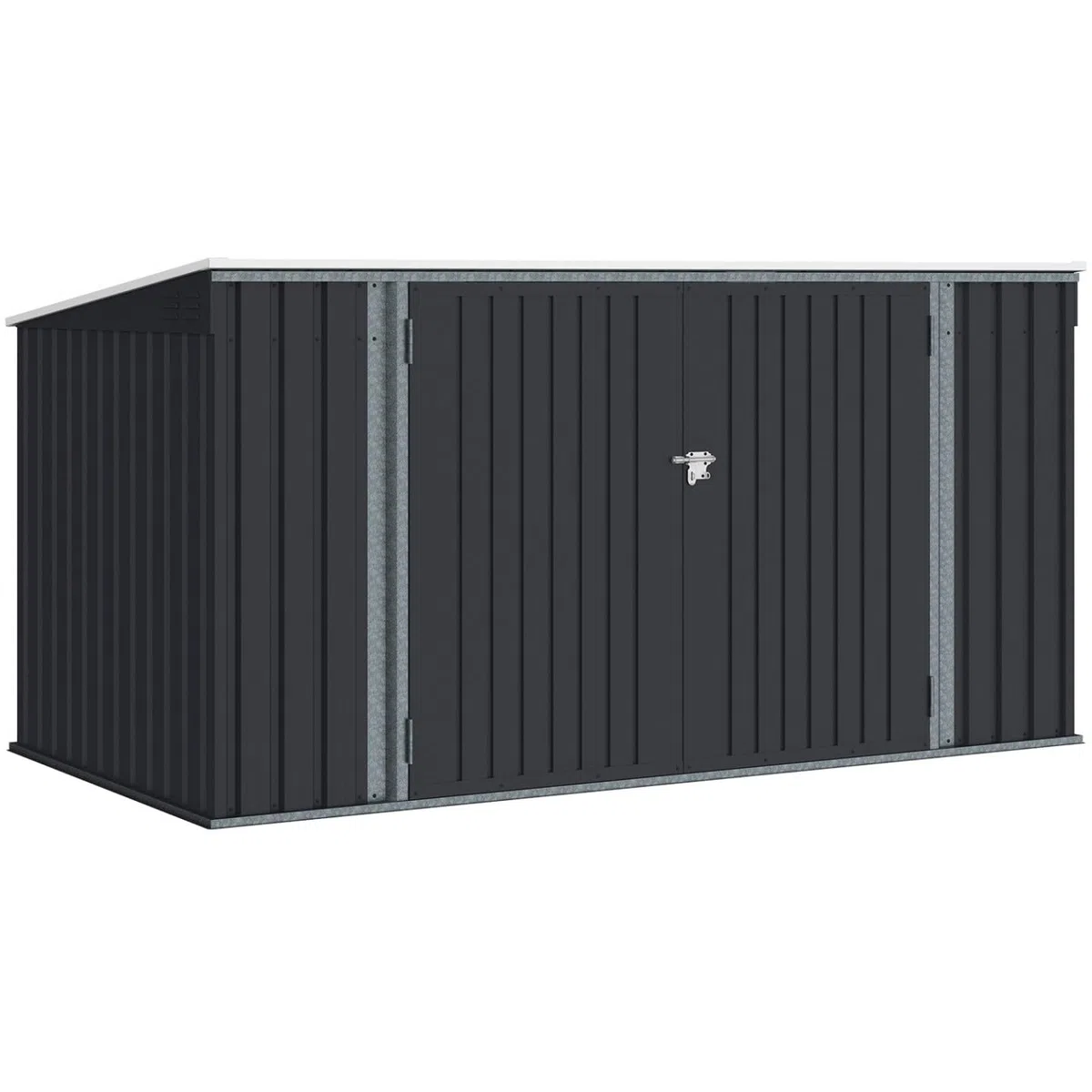 IDMarket - Abri de Jardin XXL en métal Gris Anthracite verrouillable Multi-Rangement pour Stockage vélos, Outils, poubelles