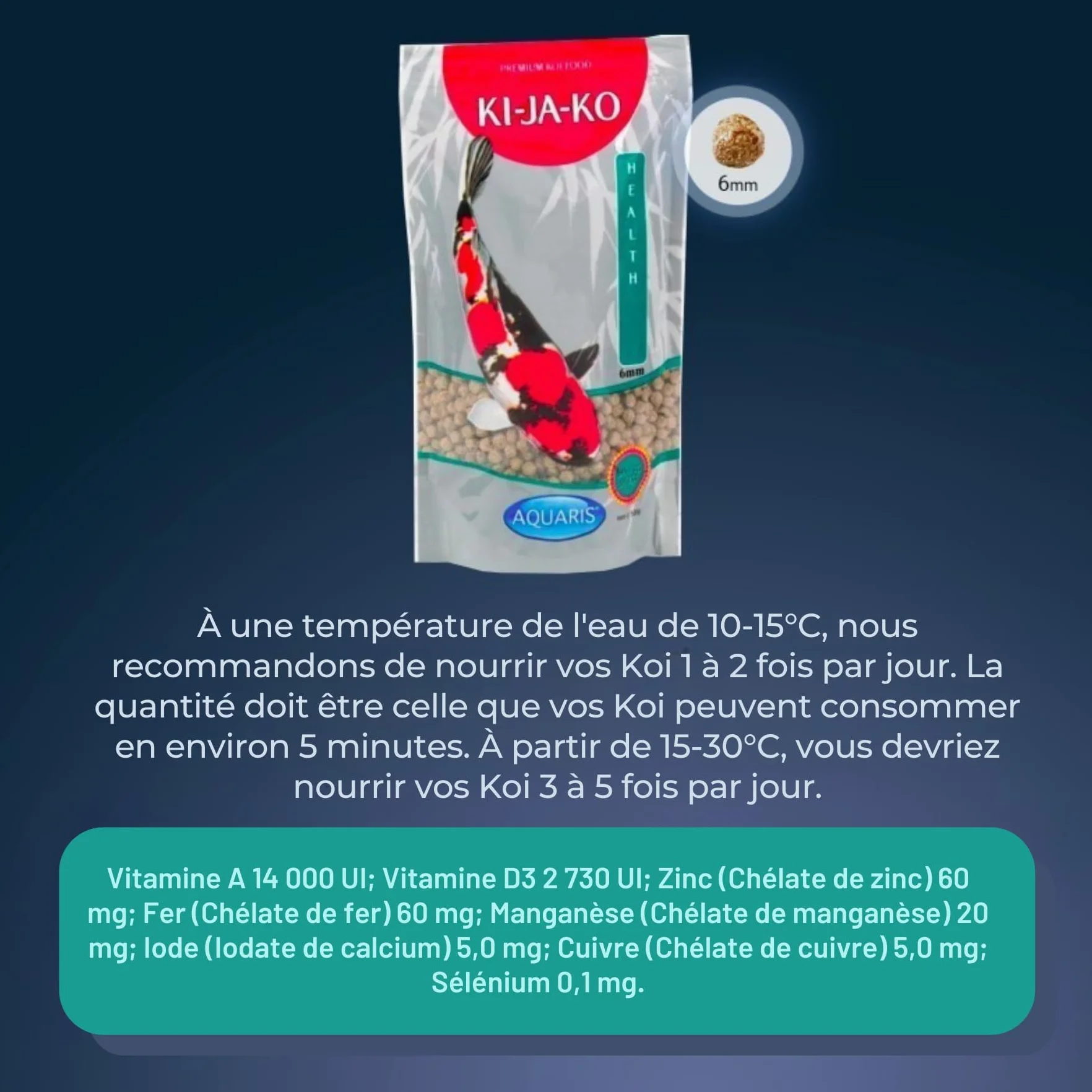 Health Koi Nourriture pour poissons koï 3 kg / 6 mm. Granulés pour une bonne digestion des poissons koï avec Actigen pour soutenir le système immunitaire et Forplus (algues riches en oméga-3)