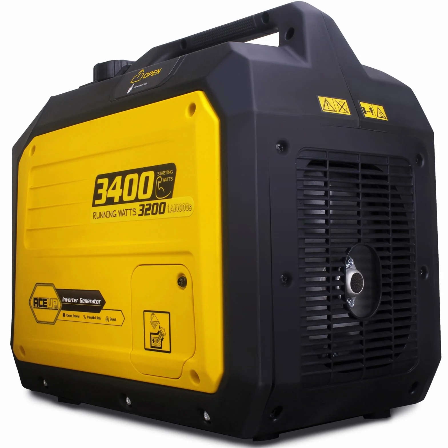Aceup Energy 3400W Groupe Electrogene Inverter Générateur à Essence Silencieux avec prises 230V 12V 5V polyvalent pour la maison l'extérieur et l'urgence camping 4 Temps 23 kg