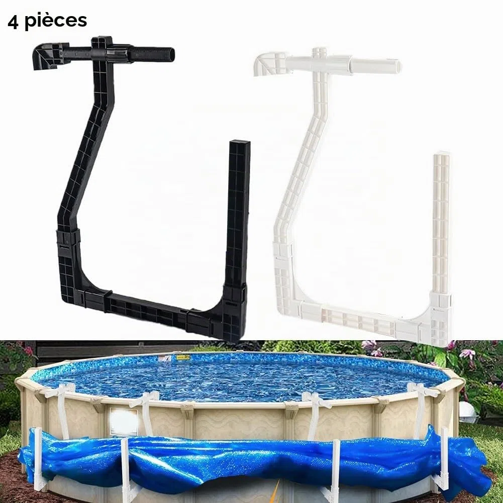 Solution de rangement pratique avec crochets réglables pour piscine hors sol (noir)