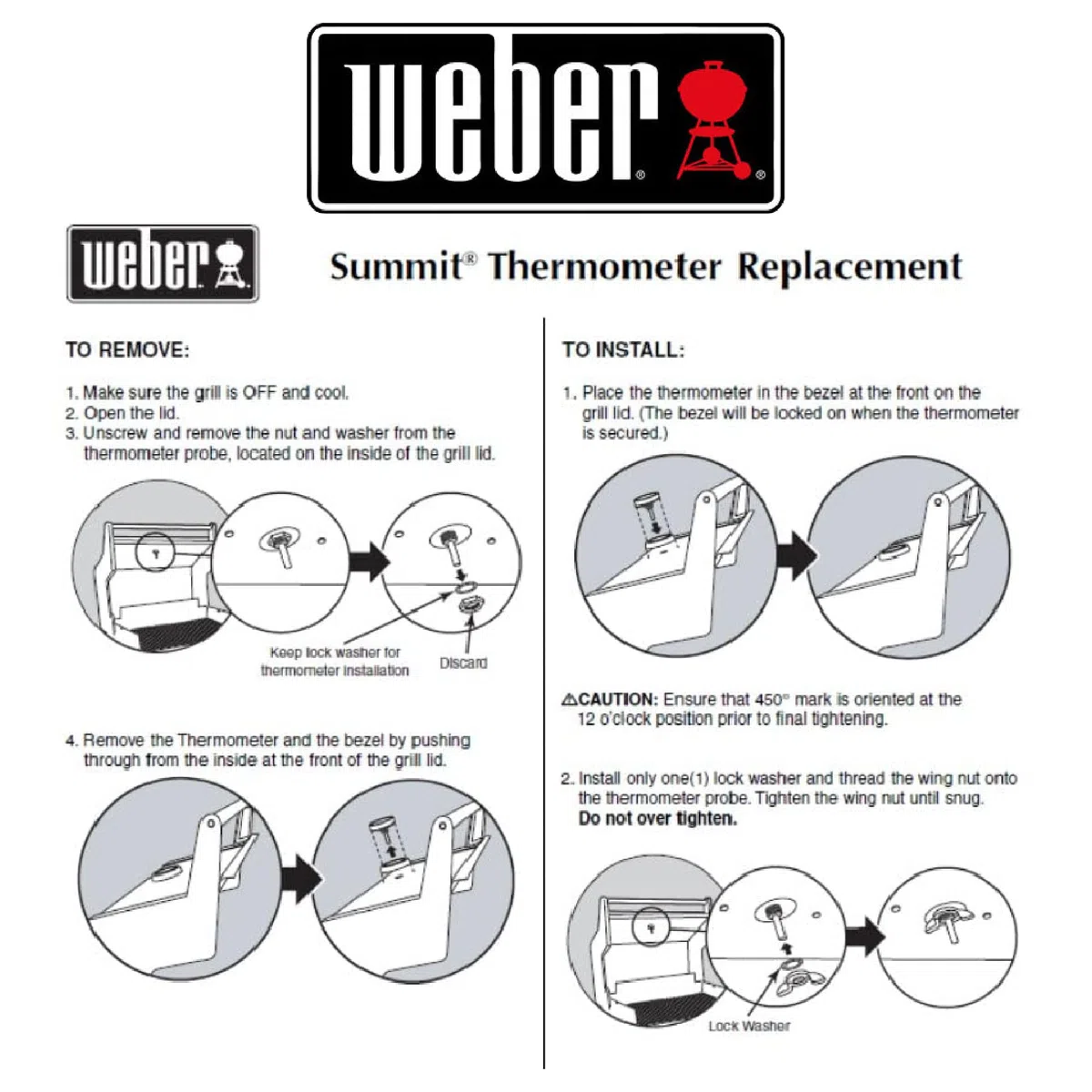 Weber # 60393 Thermomètre Genesis/Summit sans languette
