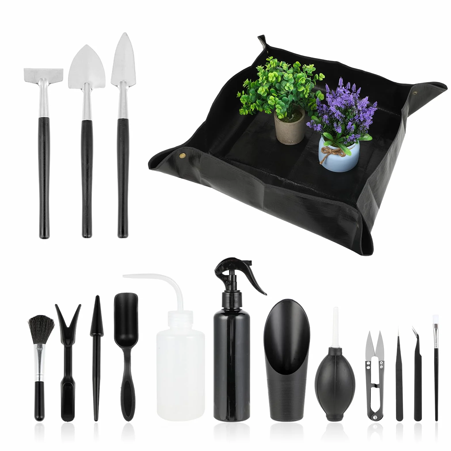 Outils Jardinage Outils de Jardinage Tapis de Rempotage 16 Pièces avec Tapis de Rempotage Pliable Outils Succulentes Idéal et Plantes d'Intérieur